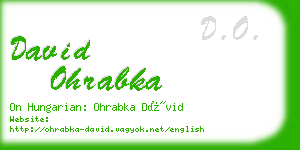 david ohrabka business card